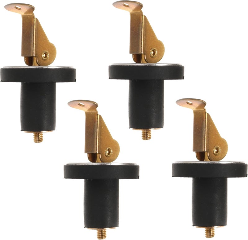 Ciweisah 4 Pack Brass Boat Plug Drain Plug Boat Snap Handle Plug Deck Plug for Boat Marine - Image 1